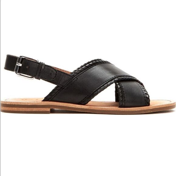 💥Frye leather feather criss cross sandal in black size 7,5 and 6,5 - Picture 6 of 16